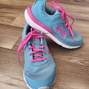 Under Armour Kids' Blue and Pink Sneakers